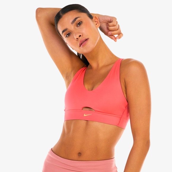 Nike Other - Nike Indy Plunge Women’s XL Coral Pink Cutout Sports Bra